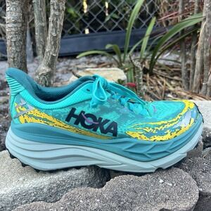 HOKA Women's Stinson 7 Trail Running Shoes Electric Aqua Oceanic Sz 9.5 1141531